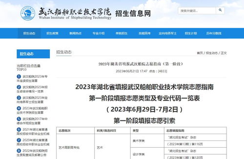 2023武汉船舶职业技术学院排名及2023高考招生信息查询指南